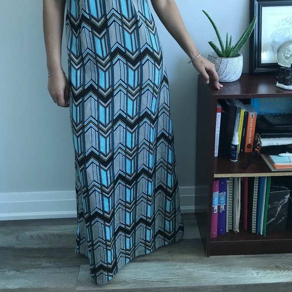 Blue/Black Maxi Dress - Picture 3 of 4